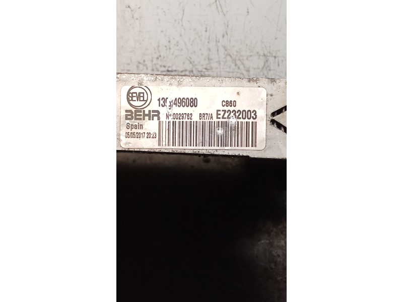Recambio de radiador agua para peugeot boxer furgoneta 2.0 bluehdi 130 referencia OEM IAM 1391496080 EZ232003 