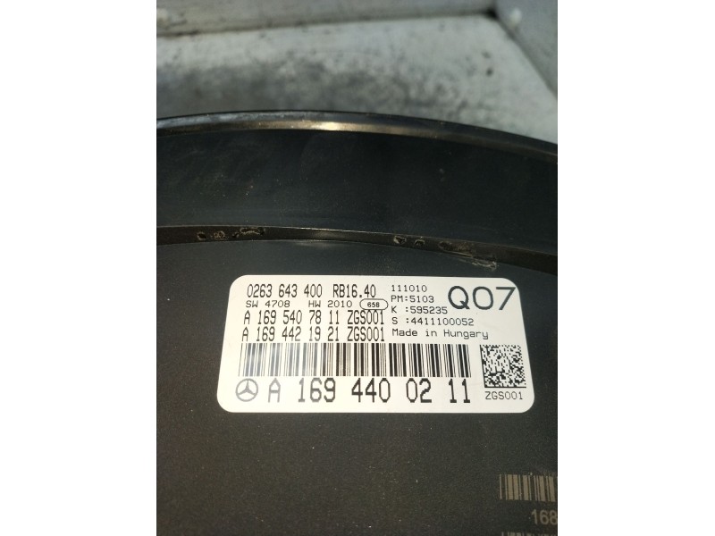Recambio de cuadro instrumentos para mercedes-benz clase a (w169) a 160 (169.031, 169.331) referencia OEM IAM A1694400211 A16954