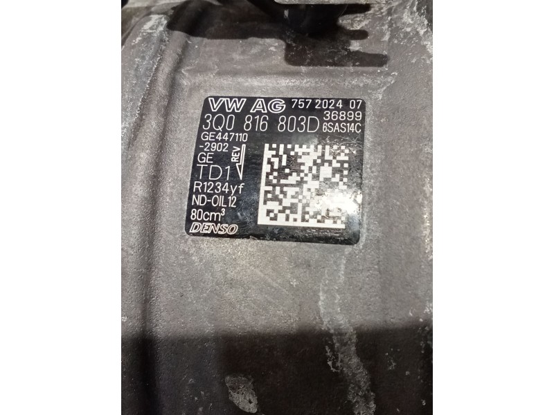 Recambio de compresor aire acondicionado para audi q3 (f3b) 35 tdi referencia OEM IAM 3Q0816803D 757202407 24