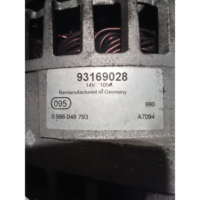 Recambio de alternador para opel vectra c station wagon (z02) 1.9 cdti (f35) referencia OEM IAM 93169028  03