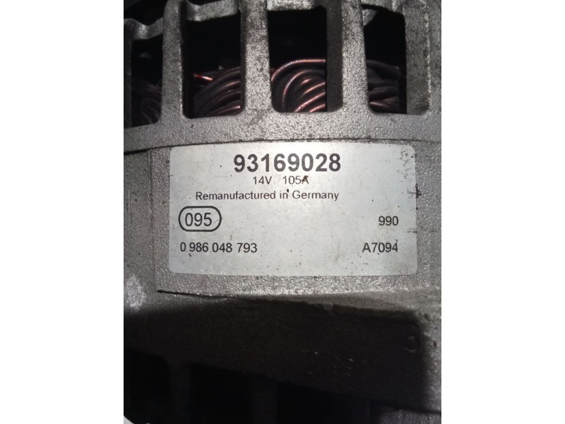 Recambio de alternador para opel vectra c station wagon (z02) 1.9 cdti (f35) referencia OEM IAM 93169028  03