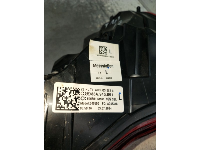 Recambio de piloto trasero izquierdo para audi q3 (f3b) 35 tdi referencia OEM IAM 83A945091 646501 24