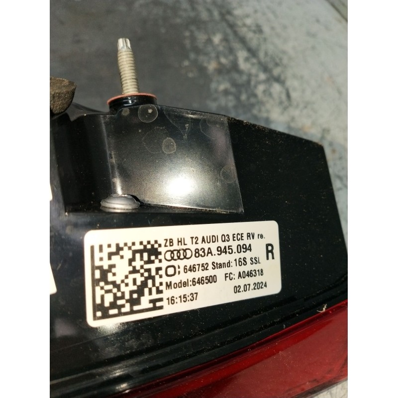 Recambio de piloto trasero derecho interior para audi q3 (f3b) 35 tdi referencia OEM IAM 83A945094 646752 24