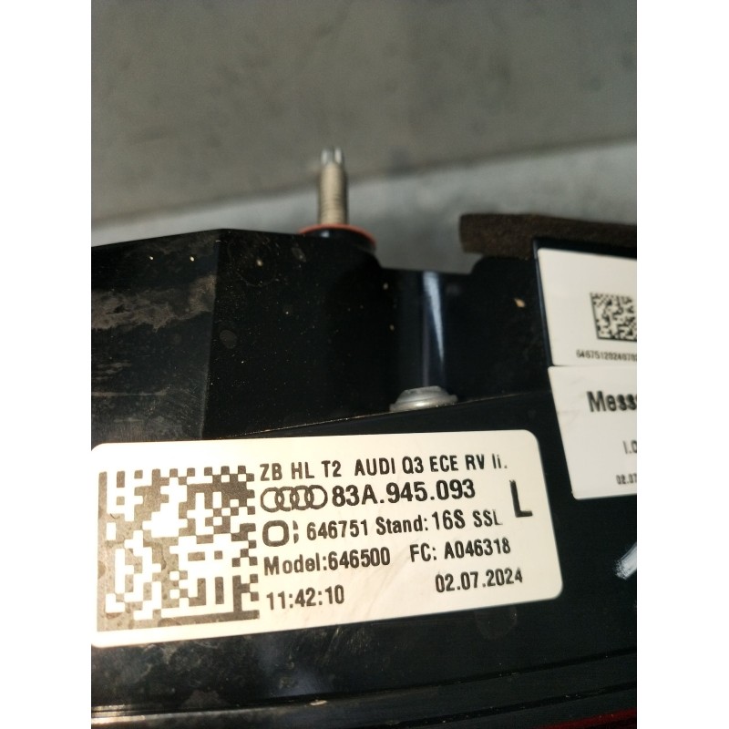 Recambio de piloto trasero izquierdo interior para audi q3 (f3b) 35 tdi referencia OEM IAM 83A945093 646500 24