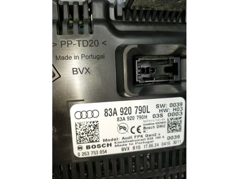 Recambio de cuadro instrumentos para audi q3 (f3b) 35 tdi referencia OEM IAM 0263753054 83A920790L 83A920790H DIGITAL 24