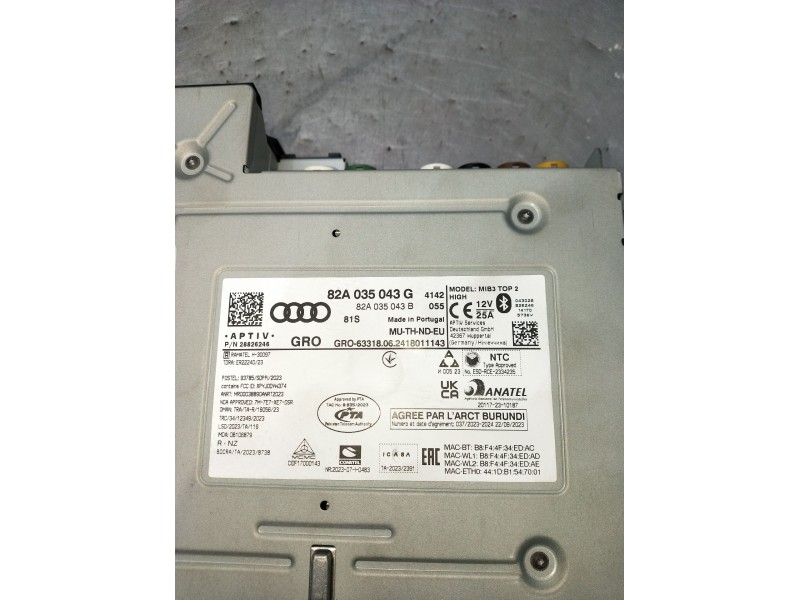 Recambio de sistema audio / radio cd para audi q3 (f3b) 35 tdi referencia OEM IAM 82A035043G 82A035043B 28826246 24