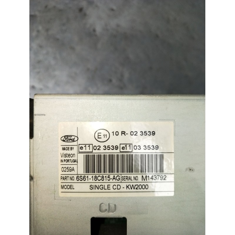 Recambio de sistema audio / radio cd para ford fiesta v (jh_, jd_) 1.4 tdci referencia OEM IAM 6S6118C815AG M143792 05