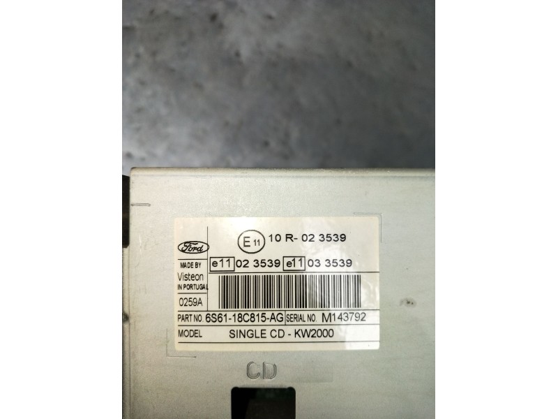 Recambio de sistema audio / radio cd para ford fiesta v (jh_, jd_) 1.4 tdci referencia OEM IAM 6S6118C815AG M143792 05