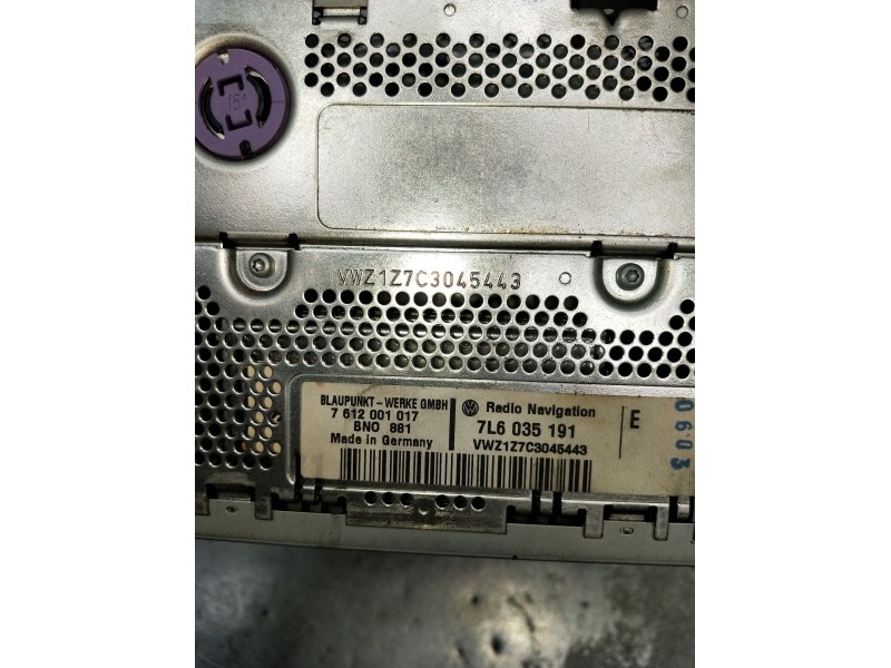 Recambio de sistema audio / radio cd para volkswagen touareg (7la) tdi v10 referencia OEM IAM 7612001017 7L6035191 VWZ1Z7C304544
