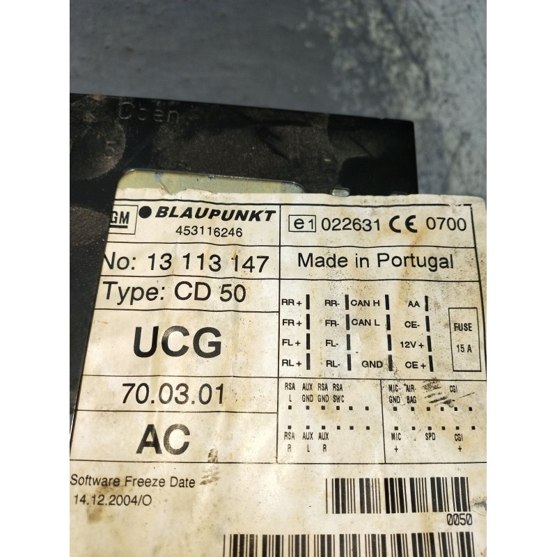 Recambio de sistema audio / radio cd para opel vectra c station wagon (z02) 1.9 cdti (f35) referencia OEM IAM 453116246 022631 1