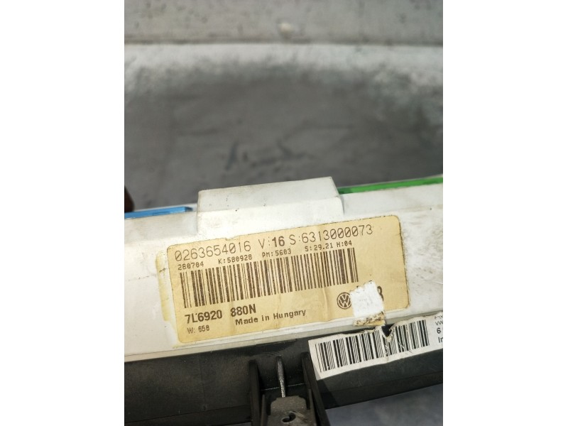Recambio de cuadro instrumentos para volkswagen touareg (7la) tdi v10 referencia OEM IAM 0263654016 6313000073 7L6920880N 02