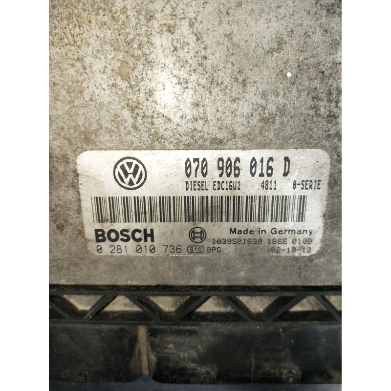 Recambio de centralita motor uce para volkswagen touareg (7la) tdi v10 referencia OEM IAM 0281010736 070906016D 1039S01638 EDC16