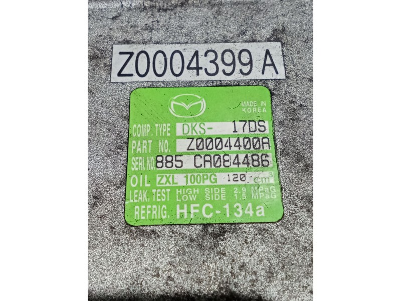 Recambio de compresor aire acondicionado para mazda 6 hatchback (gh) 1.8 mzr referencia OEM IAM Z0004400A DKS17DS 07