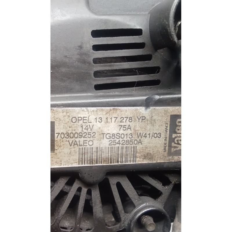 Recambio de alternador para opel corsa c (x01) 1.3 cdti (f08, f68) referencia OEM IAM 13117278YP  75A