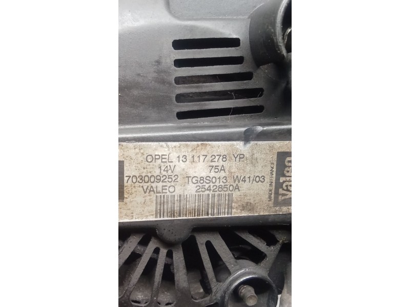 Recambio de alternador para opel corsa c (x01) 1.3 cdti (f08, f68) referencia OEM IAM 13117278YP  75A