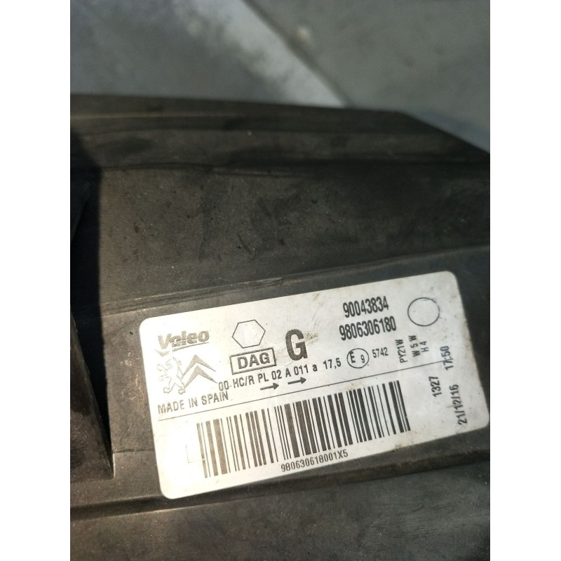 Recambio de faro izquierdo para citroën berlingo multispace (b9) 1.6 bluehdi 120 referencia OEM IAM 9806306180 90043034 14