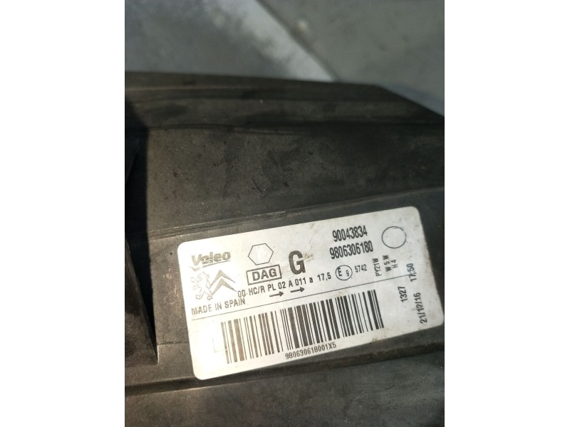 Recambio de faro izquierdo para citroën berlingo multispace (b9) 1.6 bluehdi 120 referencia OEM IAM 9806306180 90043034 14