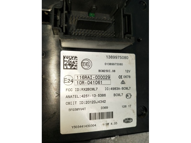 Recambio de caja reles / fusibles para peugeot boxer furgoneta 2.0 bluehdi 130 referencia OEM IAM 1389975080 2012DJ4342 4983ABCM