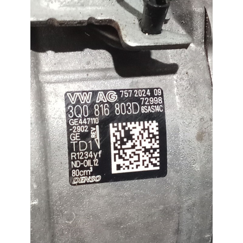 Recambio de compresor aire acondicionado para audi a1 sportback (gba) 25 tfsi referencia OEM IAM 3Q0816803D 757202409 20