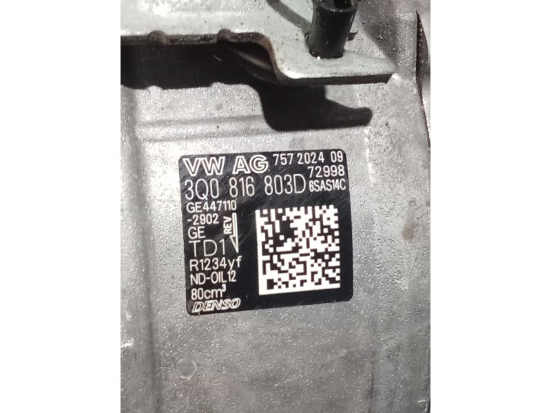 Recambio de compresor aire acondicionado para audi a1 sportback (gba) 25 tfsi referencia OEM IAM 3Q0816803D 757202409 20