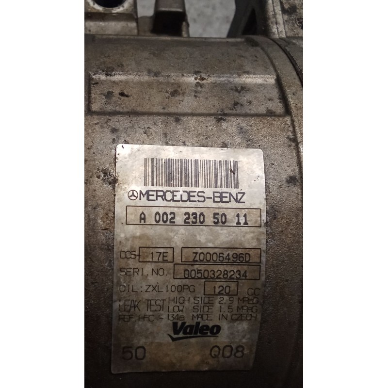 Recambio de compresor aire acondicionado para mercedes-benz clase c (w204) berlina c 200 cdi blueefficiency (204.001) referencia