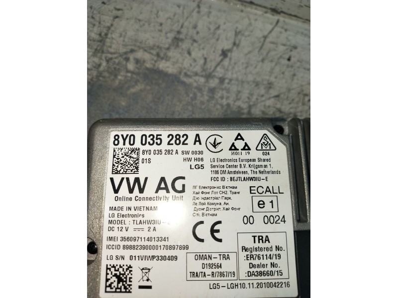 Recambio de modulo electronico para audi a3 sportback (8ya, 8yf) 35 tdi referencia OEM IAM 8Y0035282A  