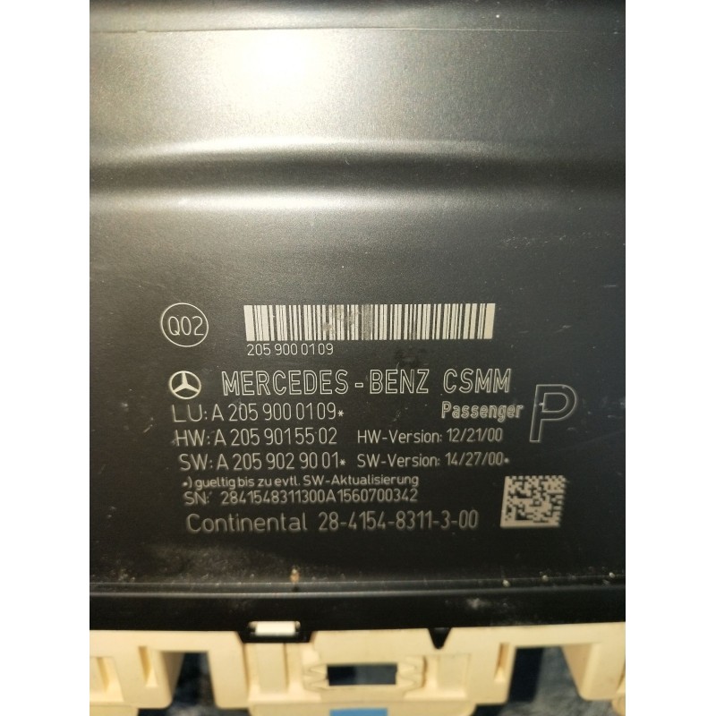 Recambio de modulo electronico para mercedes-benz clase c (w205) c 400 4-matic (205.066) referencia OEM IAM A2059000109 A2059015