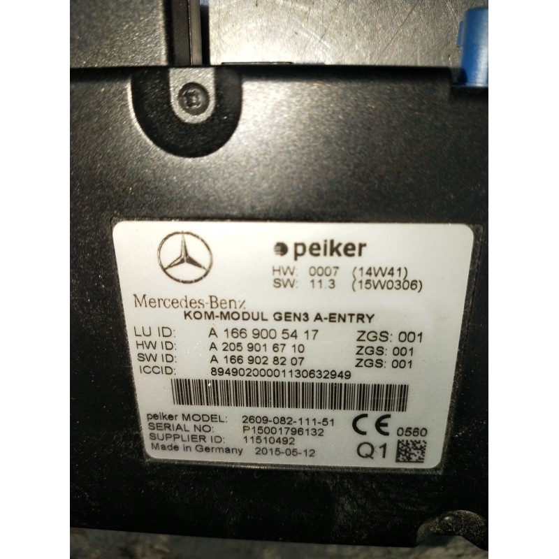 Recambio de modulo electronico para mercedes-benz clase c (w205) c 400 4-matic (205.066) referencia OEM IAM A1669005417 A2059016