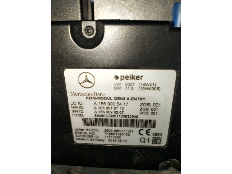Recambio de modulo electronico para mercedes-benz clase c (w205) c 400 4-matic (205.066) referencia OEM IAM A1669005417 A2059016