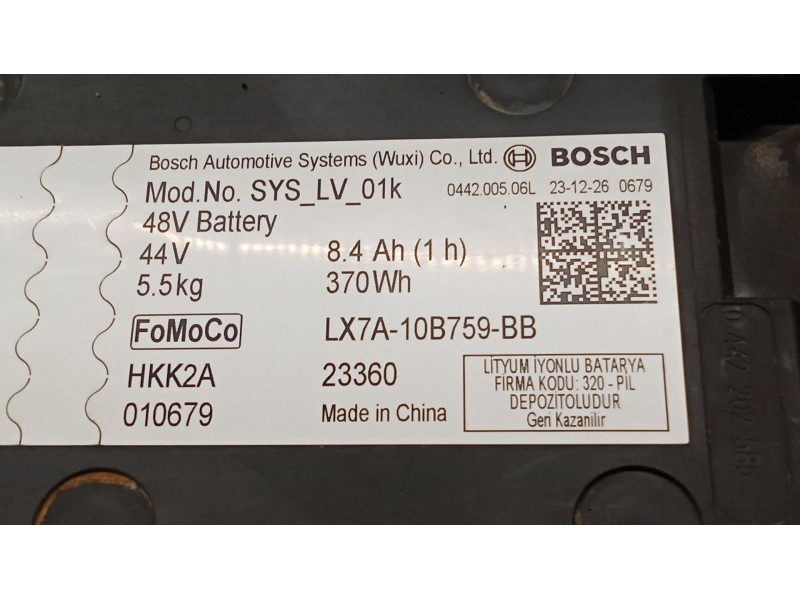 Recambio de bateria para ford puma (j2k, cf7) 1.0 ecoboost mhev referencia OEM IAM LX7A10B759BB 044200506L 