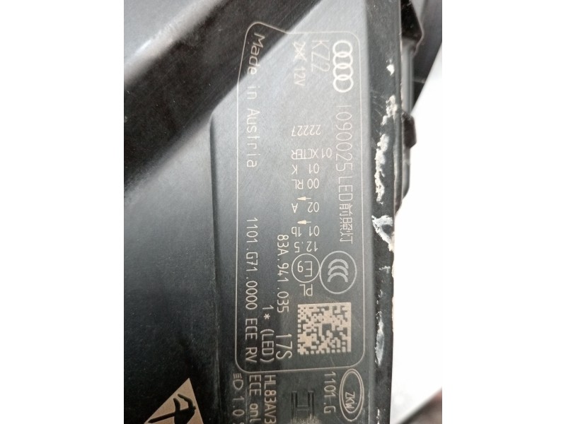 Recambio de faro izquierdo para audi q3 (f3b) 35 tdi referencia OEM IAM 83A941035 I090025 FULL LED MATRIX