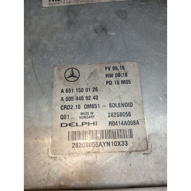 Recambio de centralita motor uce para mercedes-benz clase c (w204) berlina c 200 cdi blueefficiency (204.001) referencia OEM IAM