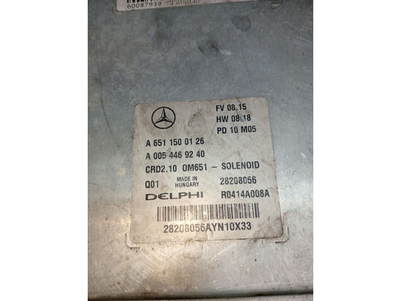 Recambio de centralita motor uce para mercedes-benz clase c (w204) berlina c 200 cdi blueefficiency (204.001) referencia OEM IAM