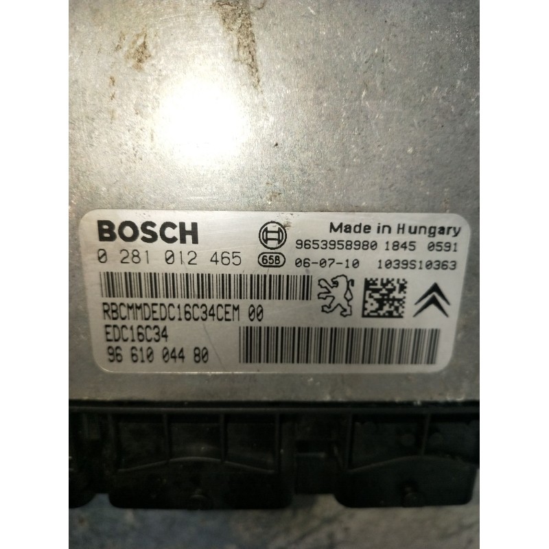 Recambio de centralita motor uce para peugeot 207/207+ (wa_, wc_) 1.6 hdi referencia OEM IAM 0281012465 9661004480 1039S10363 96