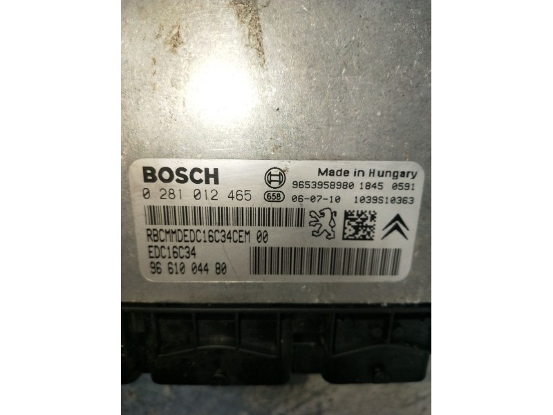 Recambio de centralita motor uce para peugeot 207/207+ (wa_, wc_) 1.6 hdi referencia OEM IAM 0281012465 9661004480 1039S10363 96