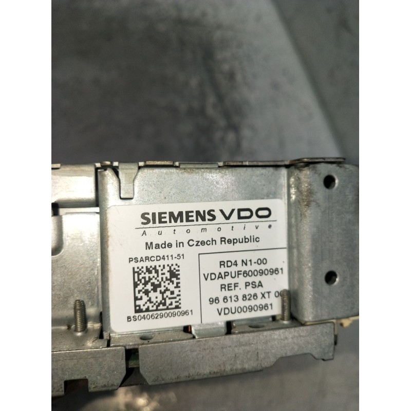 Recambio de sistema audio / radio cd para peugeot 207/207+ (wa_, wc_) 1.6 hdi referencia OEM IAM 96613826XT VDU0090961 2006