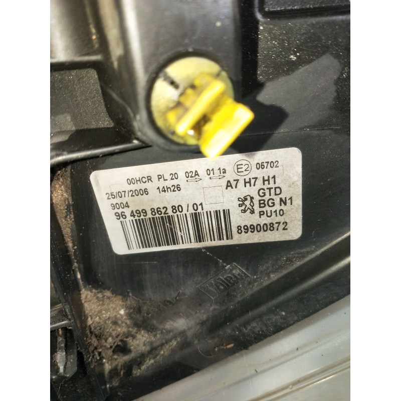 Recambio de faro izquierdo para peugeot 207/207+ (wa_, wc_) 1.6 hdi referencia OEM IAM 9649986280 89900872 2006