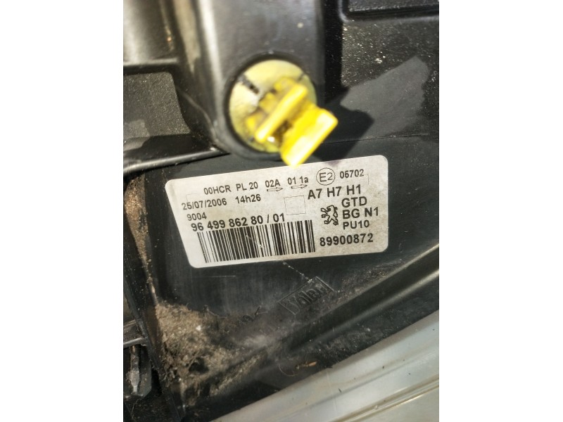 Recambio de faro izquierdo para peugeot 207/207+ (wa_, wc_) 1.6 hdi referencia OEM IAM 9649986280 89900872 2006