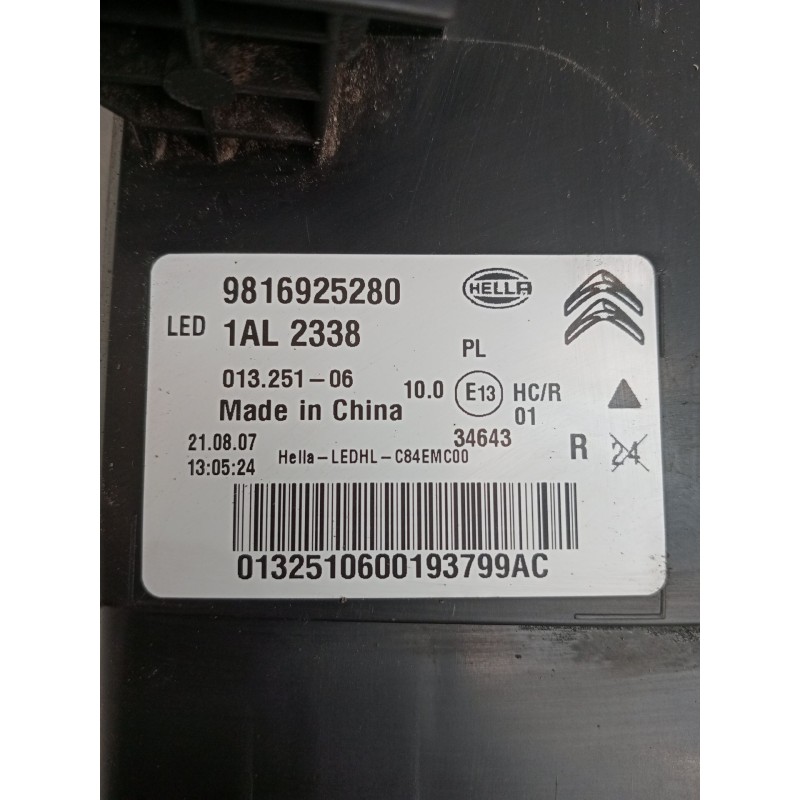 Recambio de faro derecho para citroën c5 aircross (ac_, aj_, ar_, a4_) 1.5 bluehdi 130 (acyhzj, acyhzr) referencia OEM IAM 98169
