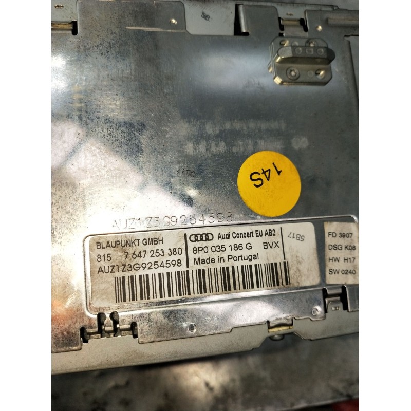 Recambio de sistema audio / radio cd para audi a3 (8p1) 1.9 tdi referencia OEM IAM 8P0035186G 7647253380 2004