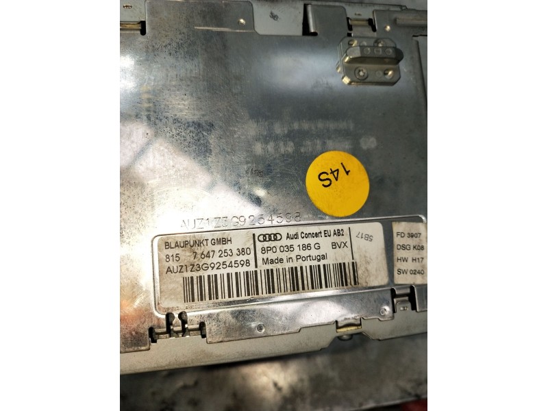 Recambio de sistema audio / radio cd para audi a3 (8p1) 1.9 tdi referencia OEM IAM 8P0035186G 7647253380 2004