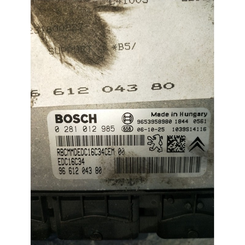 Recambio de centralita motor uce para citroën c4 i (lc_) 1.6 hdi referencia OEM IAM 0281012985 9661204380 1039S14116 2004 EDC16C