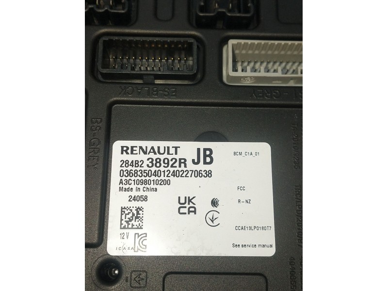 Recambio de modulo electronico para dacia sandero iii 1.0 tce 90 eco-g referencia OEM IAM 284B23892R A3C1098010200 0368350401240