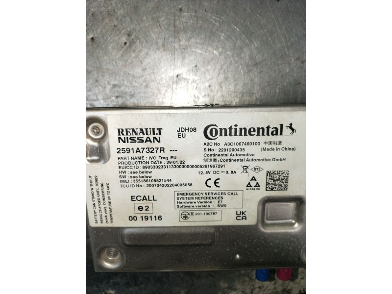 Recambio de modulo electronico para dacia spring ev (b6m1) referencia OEM IAM 2591A7327R A3C1067460100 2201290435