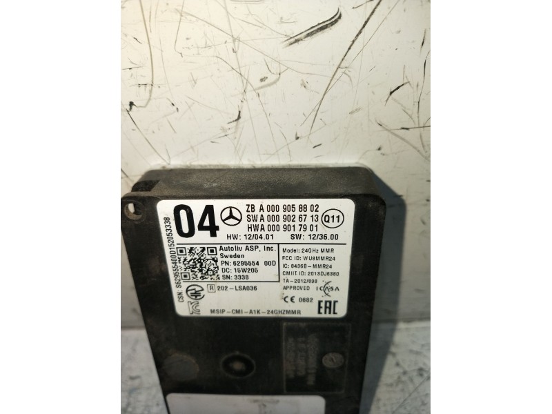 Recambio de modulo electronico para mercedes-benz clase c (w205) c 400 4-matic (205.066) referencia OEM IAM A0009058802 A0009026