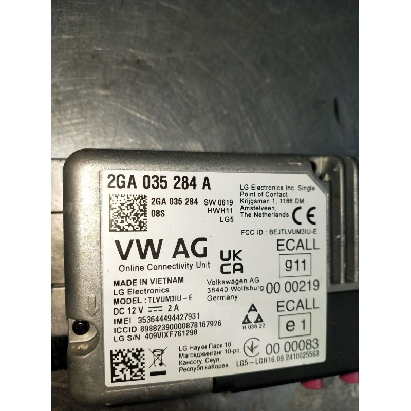 Recambio de modulo electronico para audi a1 sportback (gba) 25 tfsi referencia OEM IAM 2GA035284A 0000083 0000219 2020