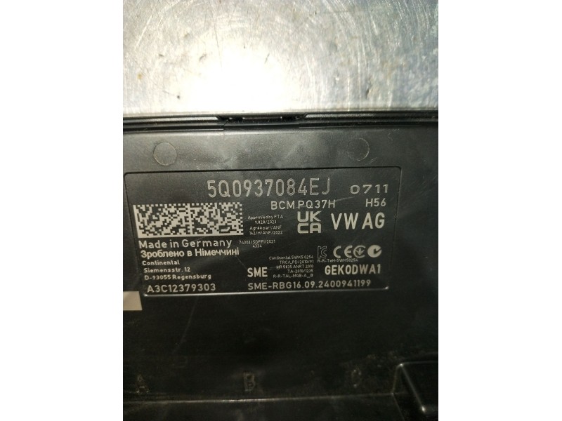 Recambio de modulo electronico para audi a1 sportback (gba) 25 tfsi referencia OEM IAM 5Q0937084EJ A3C12379303 BCMPQ37H 2020