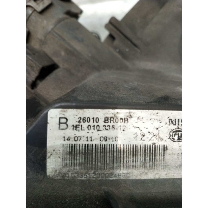 Recambio de faro derecho para nissan qashqai i (j10, nj10) 1.5 dci referencia OEM IAM 1EL01033512 26010BR00B 2007 VER FOTOS