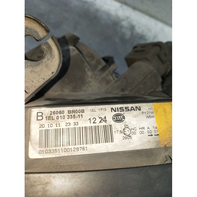 Recambio de faro izquierdo para nissan qashqai i (j10, nj10) 1.5 dci referencia OEM IAM 1EL01033511 26060BR00B 2007