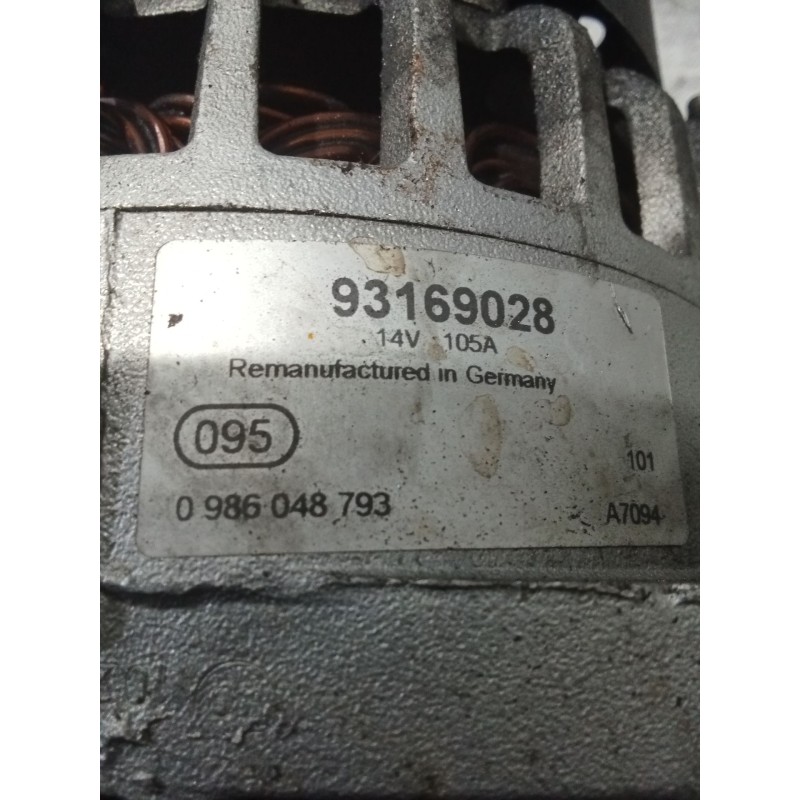 Recambio de alternador para opel astra h gtc (a04) 1.9 cdti (l08) referencia OEM IAM 93169028  04
